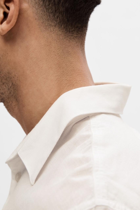 Selected Slim Sun Linen Shirt LS White
