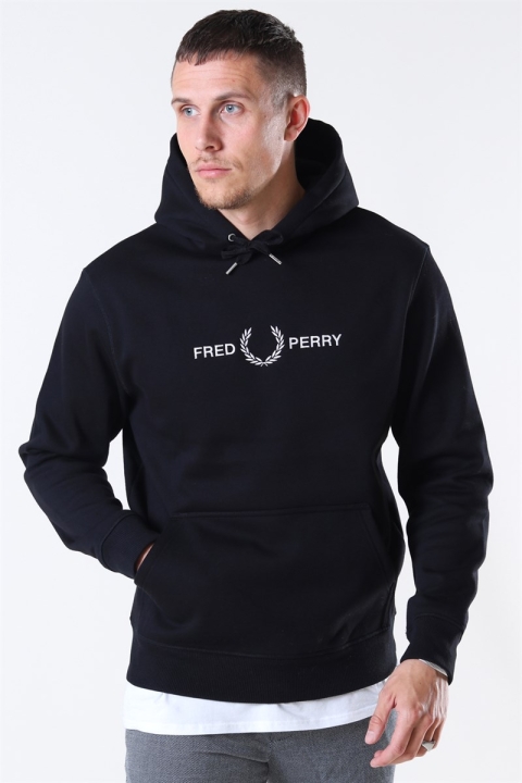 Fred Perry Graphic Hooded Sweat Black