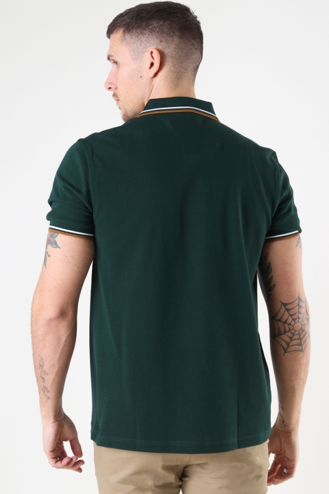 Fred Perry TWIN TIPPED FP SHIRT M61 EVRGRN/SNW/DCARA