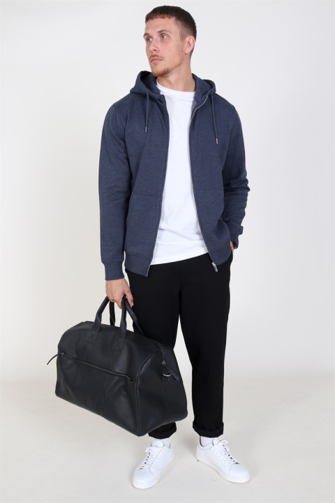 Solid Organic Morgan Zip Sweat Navy Mel