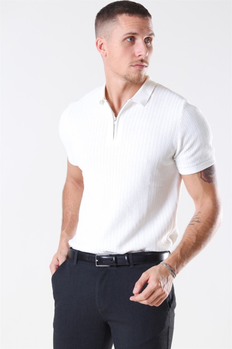 Jack & Jones Blabristol Sticka SS Polo Blanc de Blanc