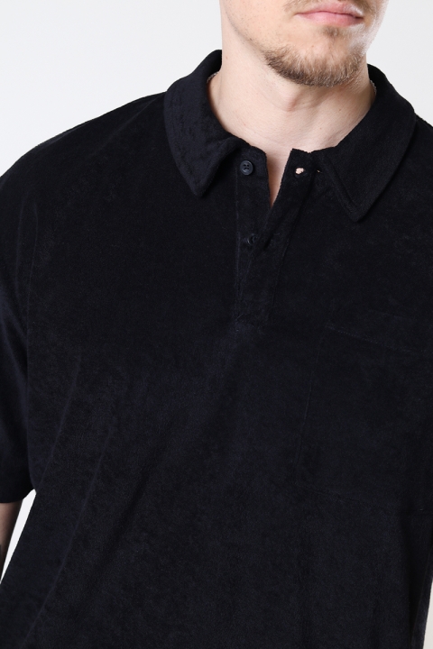 ONLY & SONS ONSIOLO RLX TERRY CLOTH POLO Black