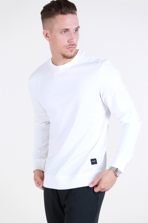 Only & Sons Basic Tröja Crew Neck Unbrushed White