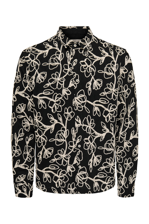 ONLY & SONS Sandoro Regular Fit Rope Shirt Jet Black