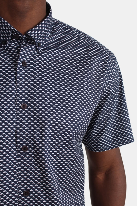 Kronstadt Skjorta Johan Dolphin S/S Navy/White