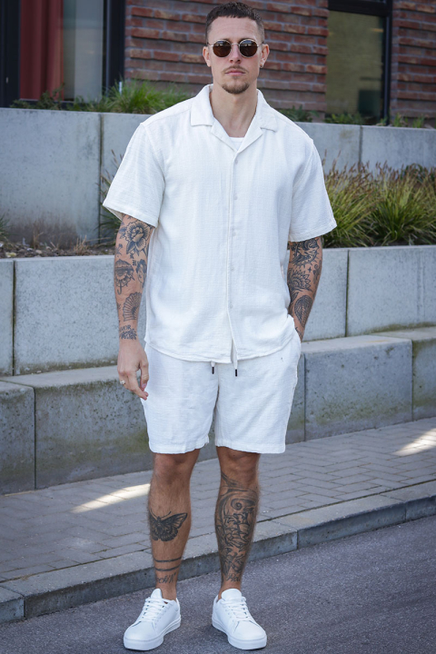 ONLY & SONS Latham Resort Linen Structure Shirt Cloud Dancer