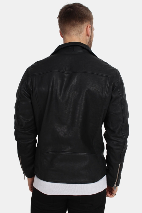 Selected Scott Læder Biker Jacka Camp Black