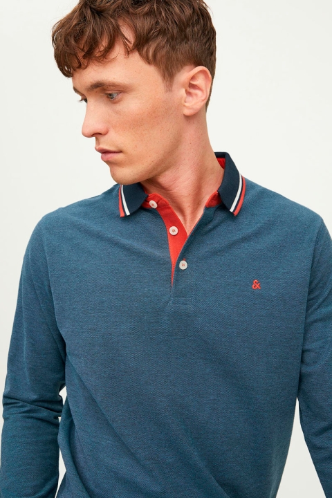 Jack & Jones PAULOS POLO LS Denim Blue