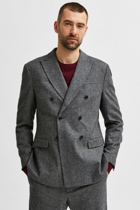 Selected SLHSLIM-OTIS DB BLZ B NOOS Grey Herringbone