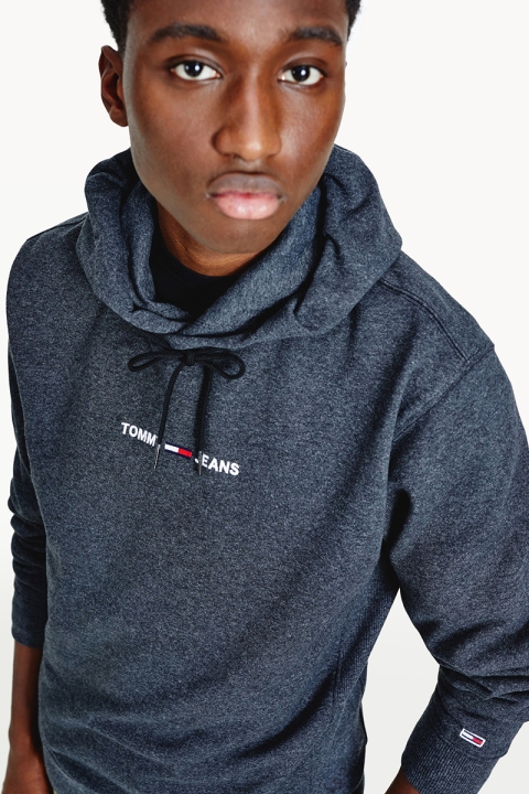 TOMMY JEANS TJM STRAIGHT LOGO HOODIE Black