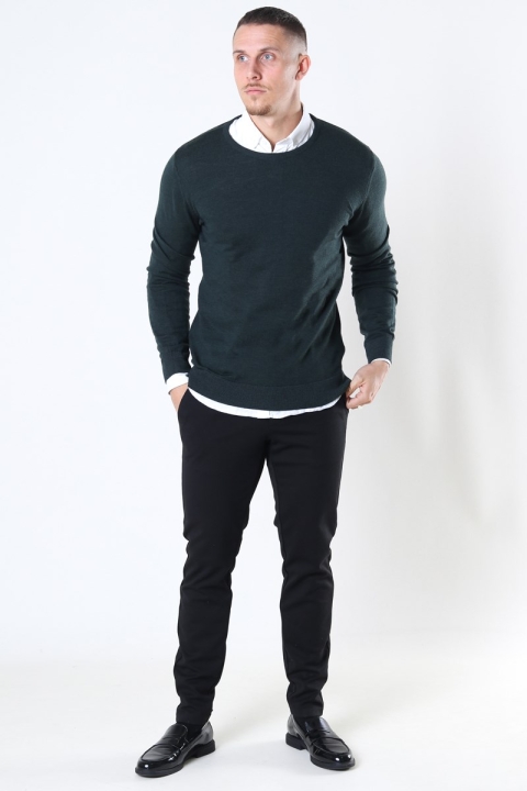 Clean Cut Copenhagen Merino Wool Crew Sticka Bottle Green