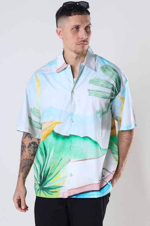 Jack & Jones Landscape Shirt SS Sky Blue