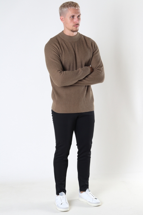 Jack & Jones JPRBLAPERFECT KNIT MOCK NECK SN Dark Coat Khaki