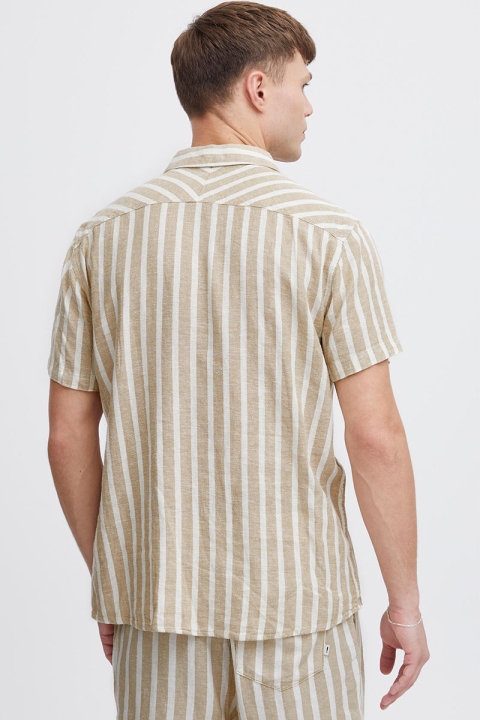 Solid Fried Linen Shirt Sand