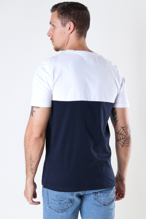 Jack & Jones JJEURBAN BLOCKING TEE SS O-NECK NOOS White Red Dhalia-Navy Print/Slim Fit