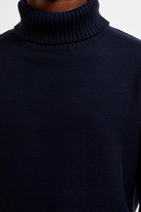 Selected Axel Ls Knit Roll Neck Sky Captain
