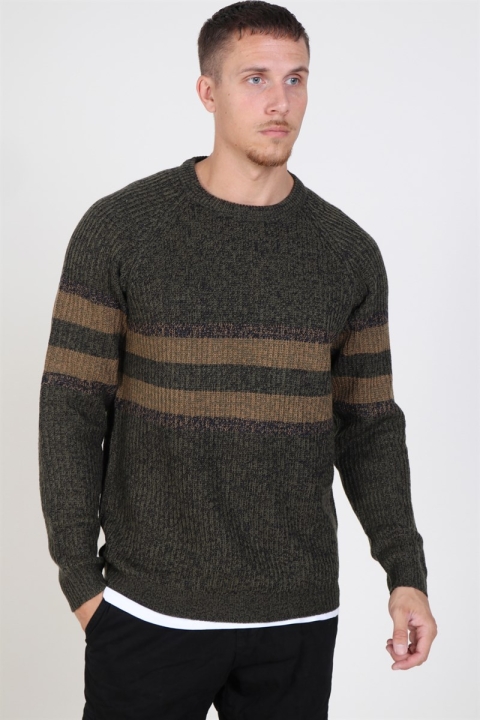 Only & Sons Cesco 5 Struc Stripe Sticka Forest Night