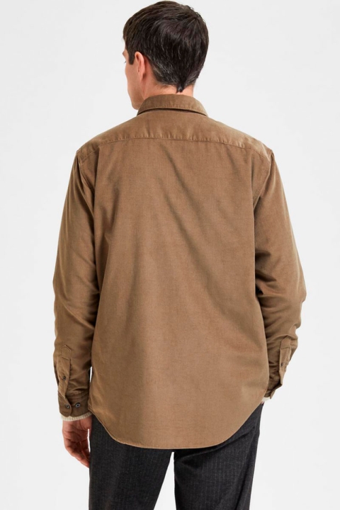 Selected SLHREGBENJAMIN CORD SHIRT LS W Brindle