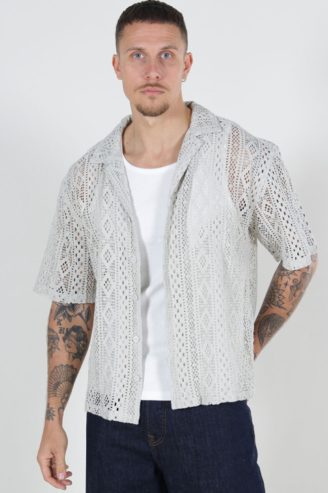 ONLY & SONS Novak Relax Resort SS Lace Shirt Moonstruck