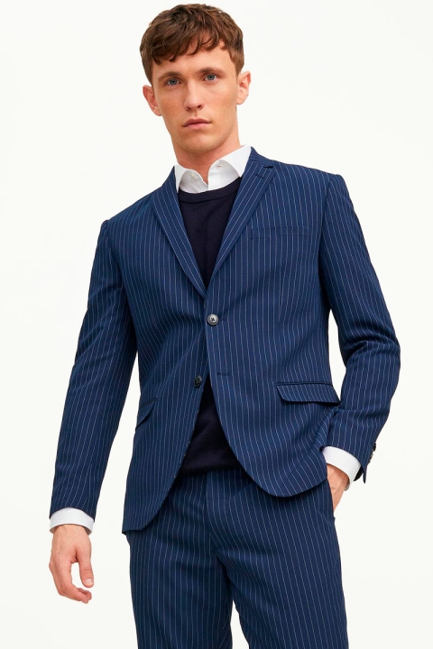 Jack & Jones FRANCO PIN STRIPE Kostym Navy Blazer