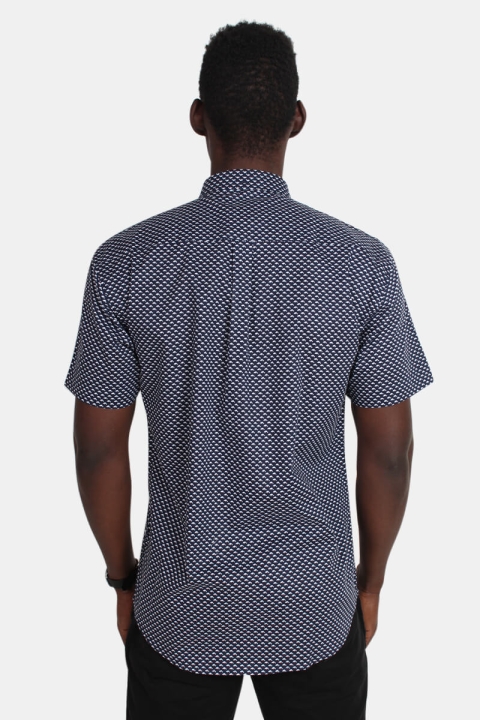 Kronstadt Skjorta Johan Dolphin S/S Navy/White