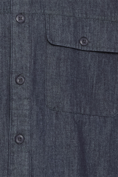 Solid Rogue Woven LS Shirt Middle Blue Denim