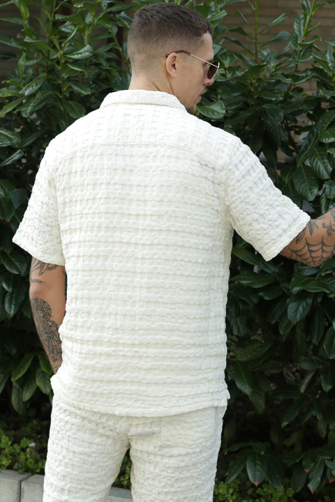 ONLY & SONS Braddock Regular SS Resort Waffle Shirt Egret