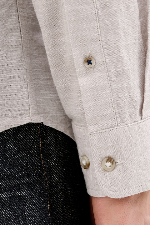 Jack & Jones Summer Half Placket Shirt Ls Crockery