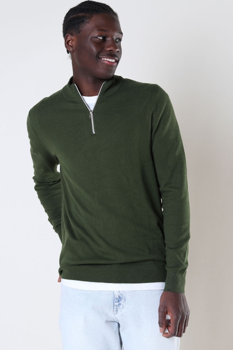 Kronstadt Toke Cashmere half zip sweater Army