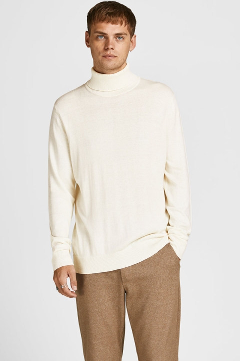 Jack & Jones JJEEMIL KNIT ROLL NECK NOOS Cloud Dancer