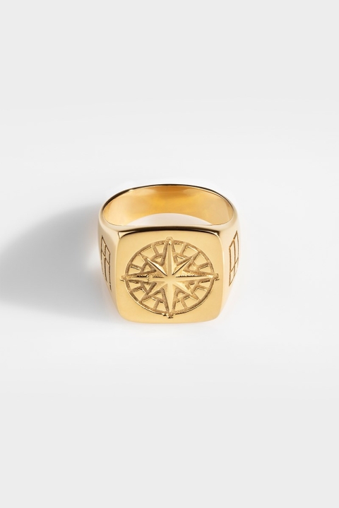 Northern Legacy Oversize Compass Ringa Gold