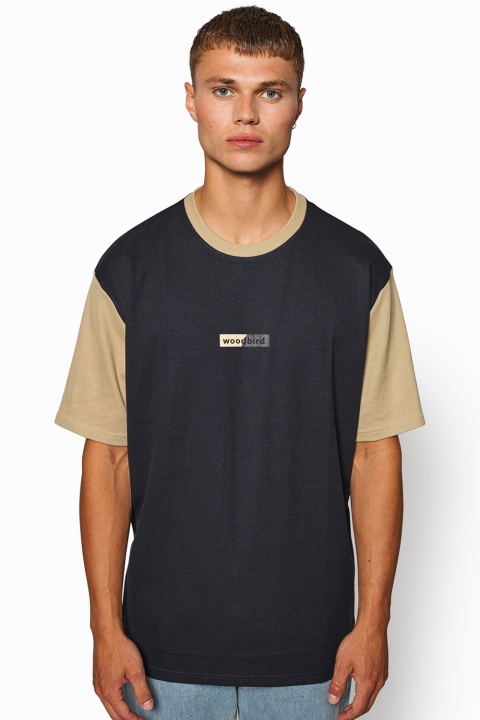 Woodbird Flans Sport Tee Navy-ecru