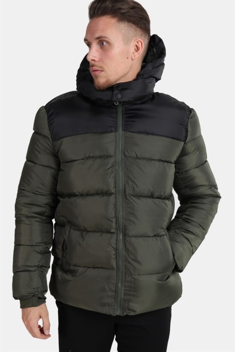 Only & Sons Heavy Colourblock Hood Jacka Forest Night
