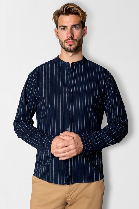 Clean Cut Copenhagen Ran Mao Shirt L/S Navy Stripe