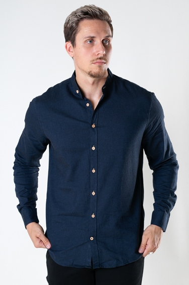 Kronstadt Dean Diego Cotton henley shirt Navy