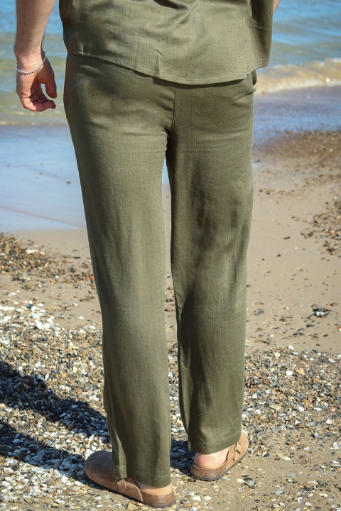 ONLY & SONS Sinus Loose Viscose Linen Pant Olive Night