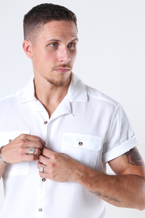 Only & Sons Andrew Waffle Skjorta S/S White