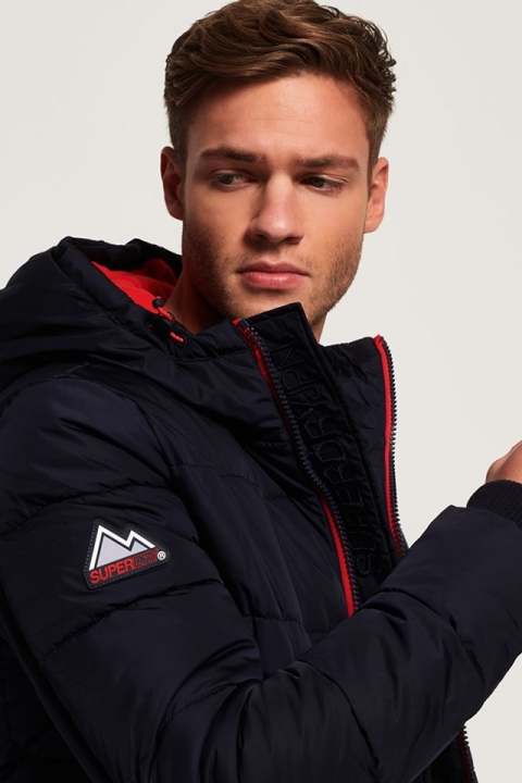 Superdry Sports Puffer Jacka Navy/Bright Red
