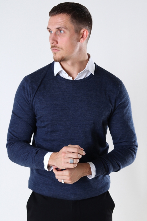 Kronstadt Johs Merino crew neck knit Indigo