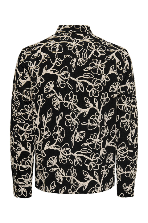 ONLY & SONS Sandoro Regular Fit Rope Shirt Jet Black