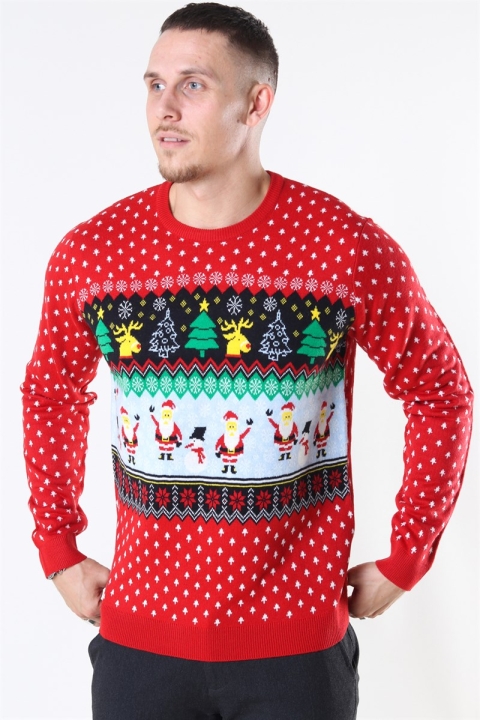 Only & Sons Xmas 7 Funny Top Sticka Pompeian Red