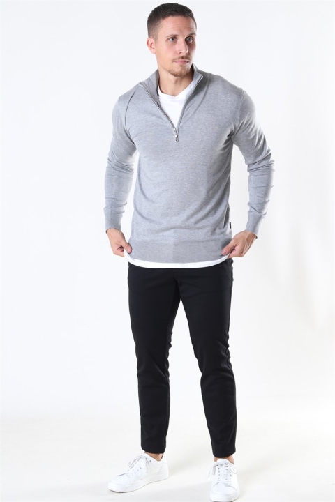 Jeff Argento Half Zip Sticka Light Grey Mix