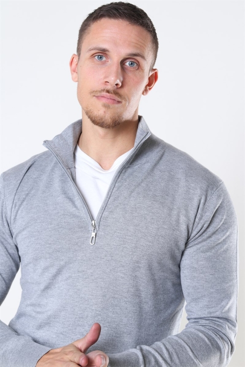 Jeff Argento Half Zip Sticka Light Grey Mix