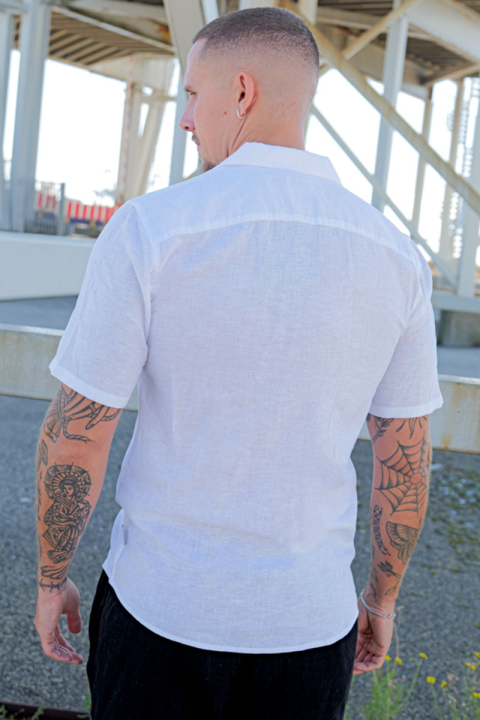 ONLY & SONS Caiden SS Resort Linen Shirt White