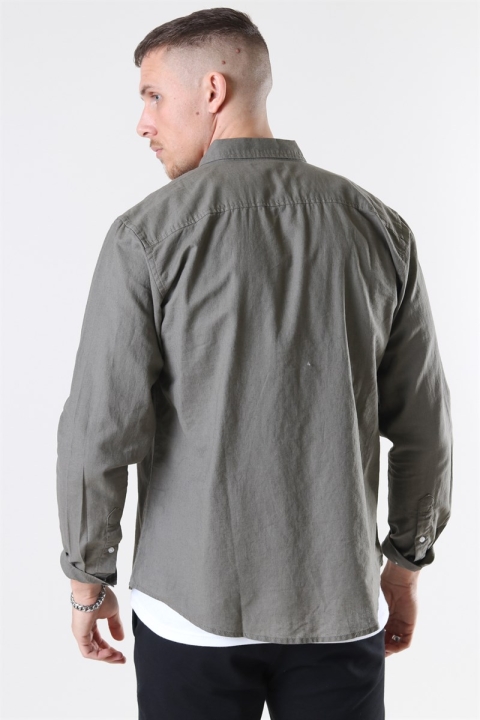 Clean Cut Copenhagen Cotton Linen Skjorta Dusty Green