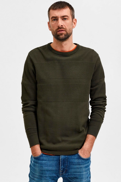 Selected MAINE LS KNIT CREW NECK Forest Night