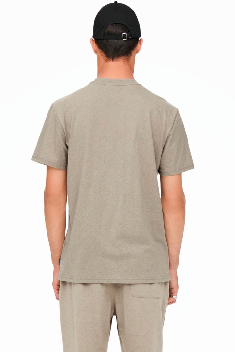 Only & Sons Onsmusk Life Reg Logo SS Tee Silver Lining