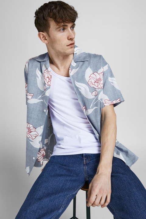 Jack & Jones JPRBLUWAIKIKI RESORT SHIRT S/S RELAX Kentucky Blue