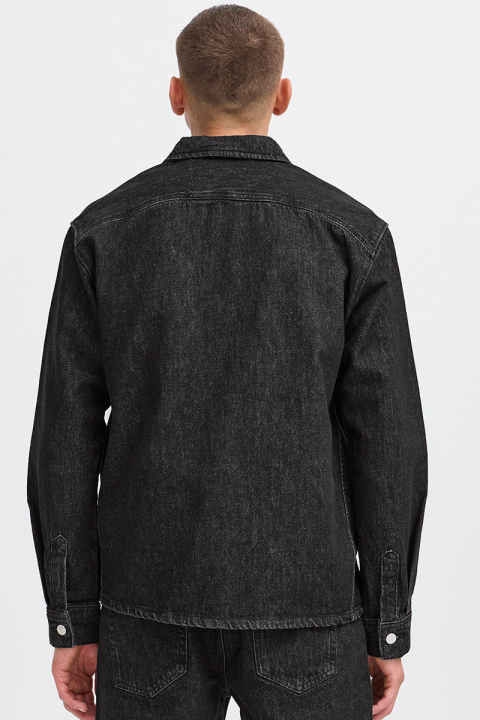 Solid Rip Overshirt  Black Denim