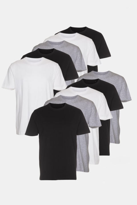 Denim Project T-shirt 10-pack Black/White/ Light Grey Melange